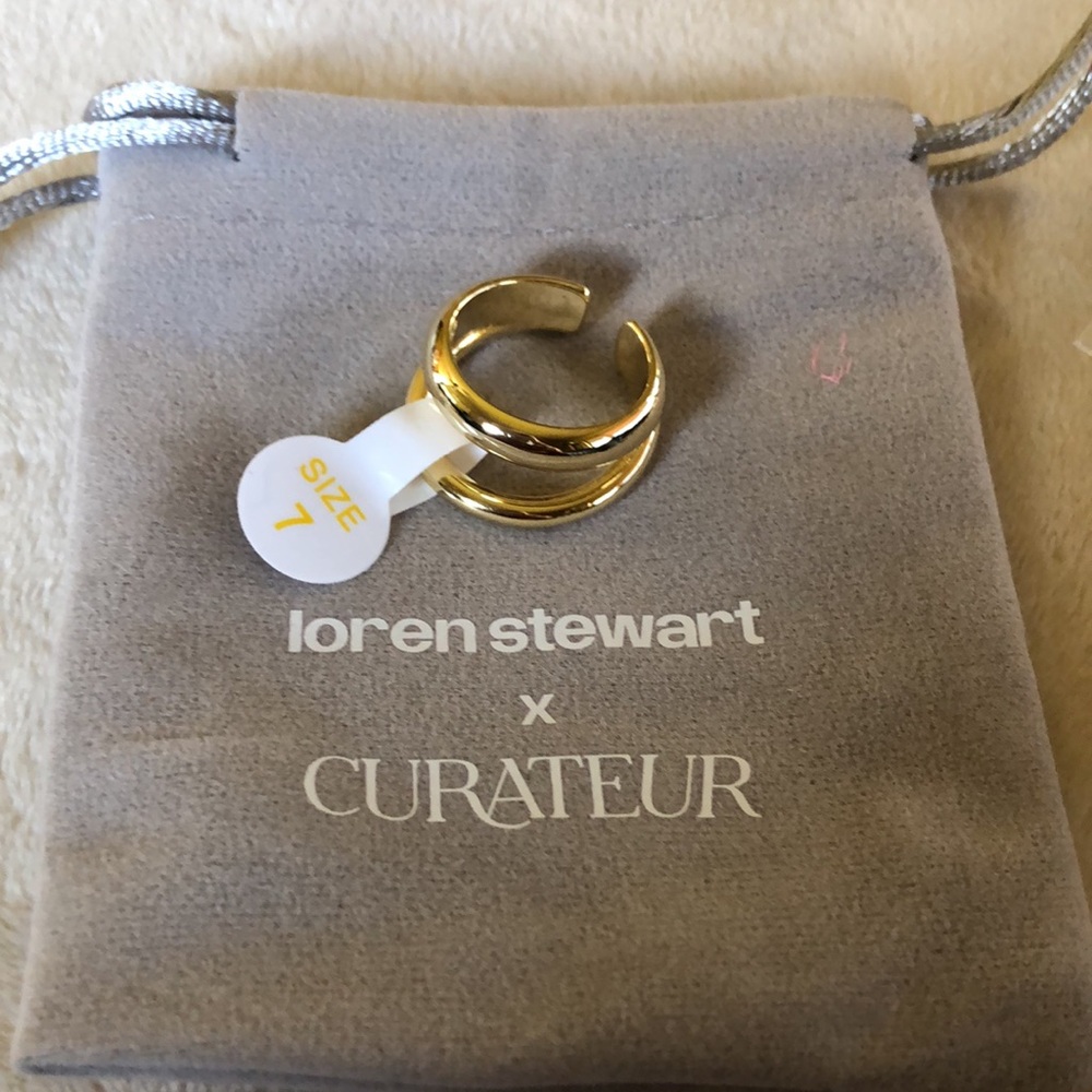 Loren Stewart x Curator Gold Deux open Band ring size 7 - Picture 6 of 6